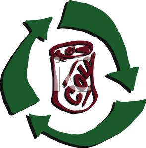 295x300 Recycling Arrows Around A Can Of Soda Clip Art Image