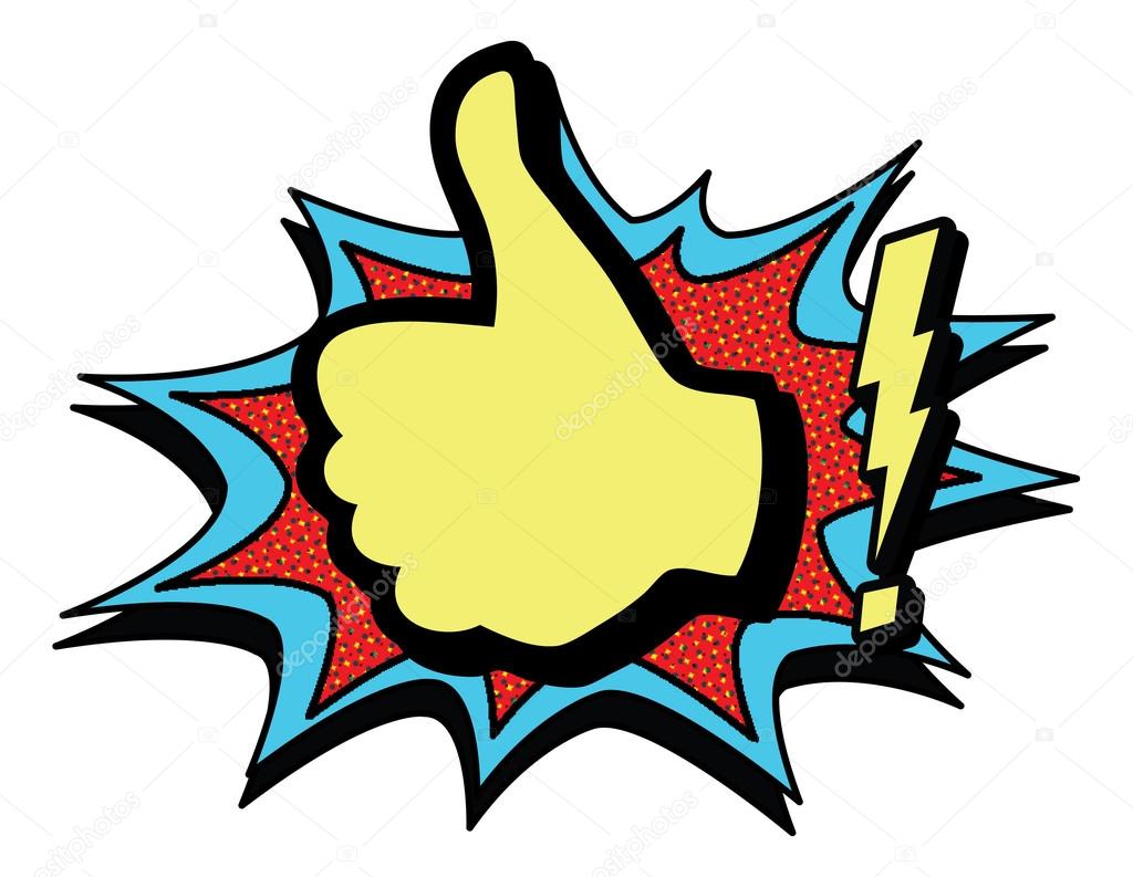 1024x793 Vintage Pop Art Thumbs Up. Stock Vector Scotferdon
