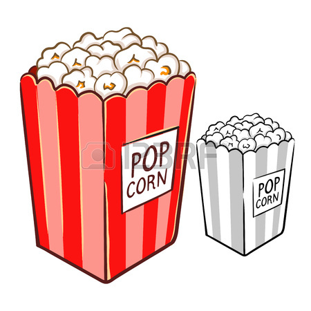 450x450 Hand Drawing Of Yummy Delicious Popcorn In Vector Illustration