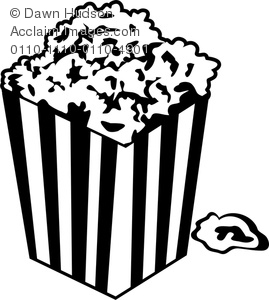 269x300 Image Of A Black And White Tub Of Popcorn
