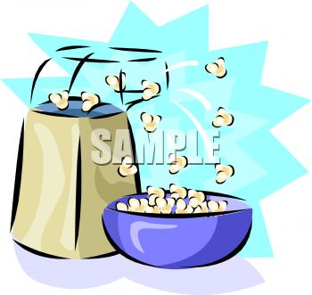 350x331 Picture Of An Air Popper Popping Popcorn Into A Bowl With A Blue