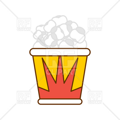 400x400 Popcorn Packaging. Paper Box Popped Corn. Royalty Free Vector Clip