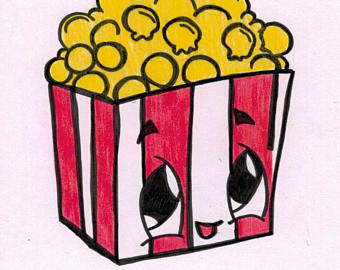 340x270 Cartoon Popcorn Etsy
