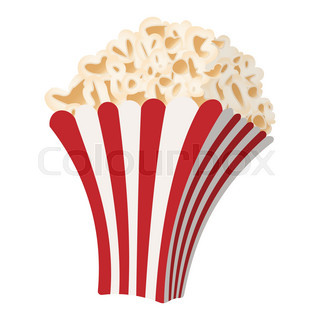 320x320 Popcorn Icon In Cartoon Style On Transparent Background Stock