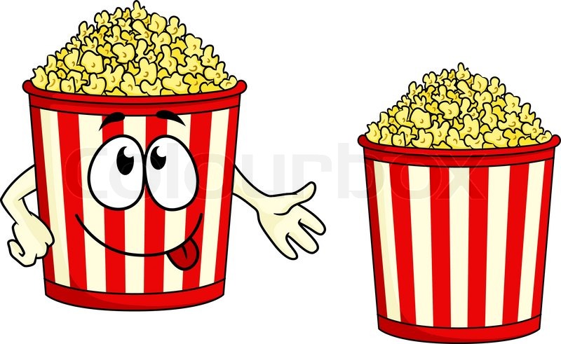 800x491 Red Striped Cartoon Popcorn Box Character For Fast Food Design