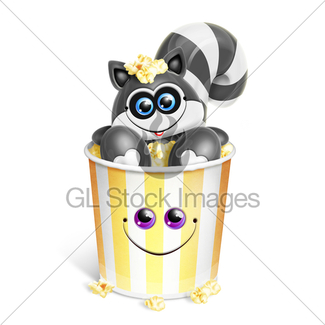 325x325 Whimsical Cartoon Popcorn Bucket Gl Stock Images
