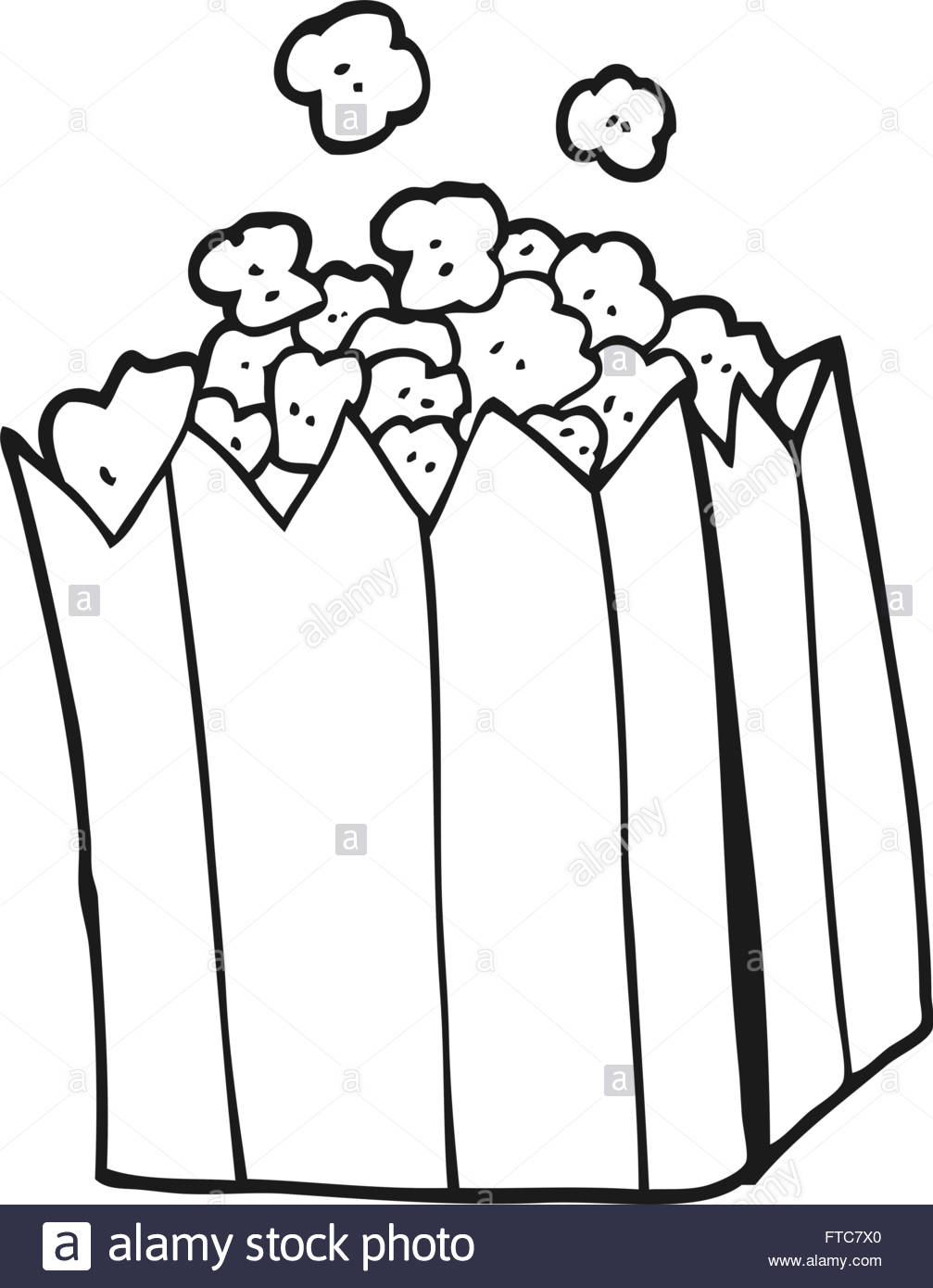1007x1390 Freehand Drawn Black And White Cartoon Popcorn Stock Vector Art