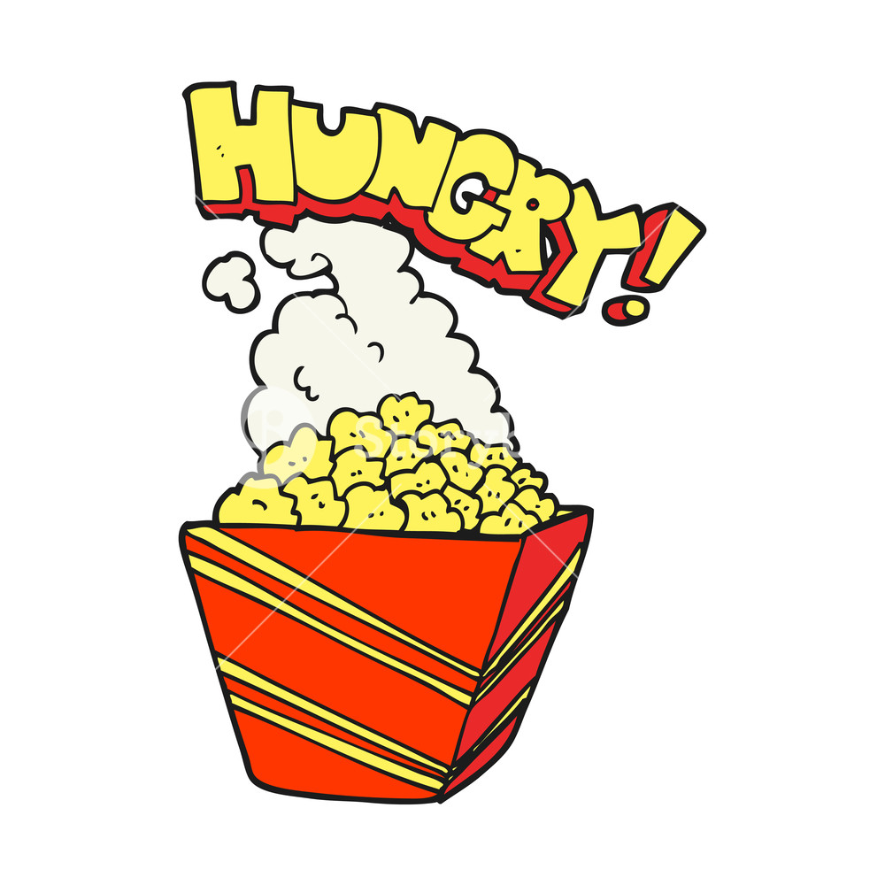 1000x1000 Freehand Drawn Cartoon Fresh Popcorn Royalty Free Stock Image
