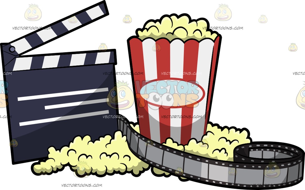 1024x638 Movie Style Popcorn Cartoon Clipart