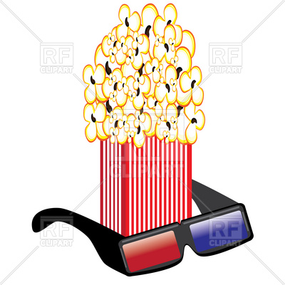 400x400 Popcorn And 3d Glasses Royalty Free Vector Clip Art Image