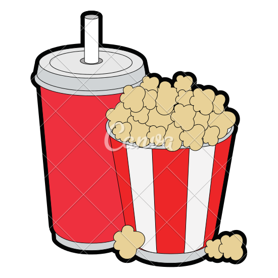 550x550 Popcorn Bucket And Soda Icon