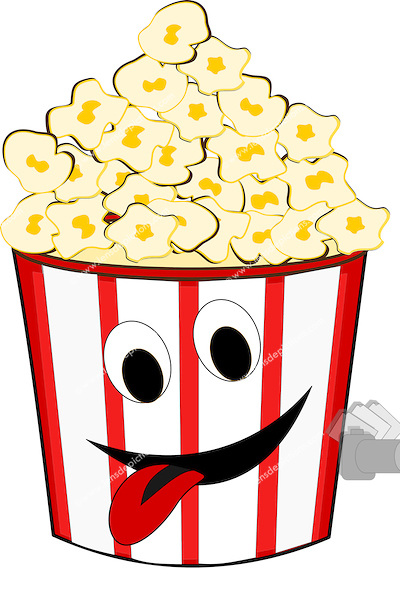 400x600 Popcorn Tub Funny Vector Illustration. Lensdepictions