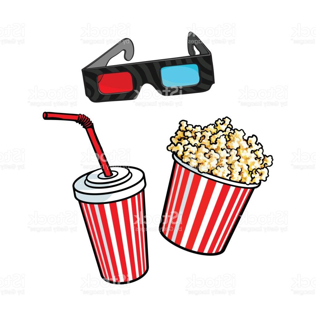 1024x1024 Top Cinema Objects Popcorn Bucket Glasses And Soda Water Vector