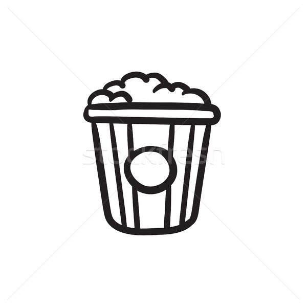 600x600 Popcorn Sketch Icon. Vector Illustration Andrei Krauchuk