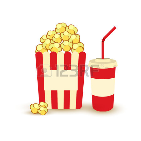 450x450 Carton Bowl Full Of Popcorn Icon Template. Cinema Design Elements