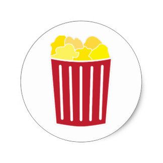 324x324 Popcorn Stickers Zazzle