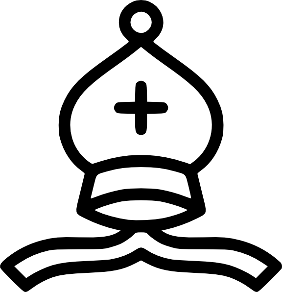 576x596 Pope Hat Black White Clipart