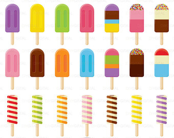340x270 Popsicle Clipart Set Etsy