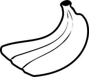 300x261 Banana Clipart Black And White