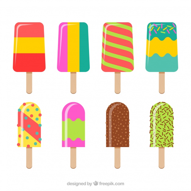 626x626 Pack Of Five Colored Popsicles Vector Free Download