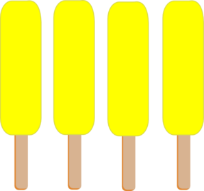 298x279 4 Lemon Yellow Single Popsicle Clip Art