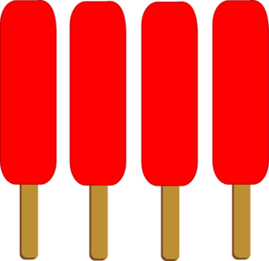 300x291 4 Red Single Popsicle Clip Art