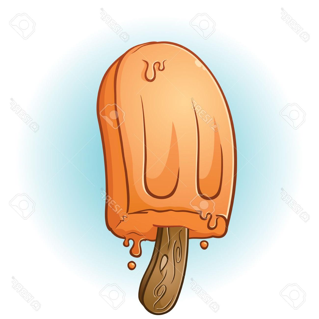 1300x1300 Unique Orange Popsicle Or Ice Cream Bar Cartoon Stock Vector Cdr