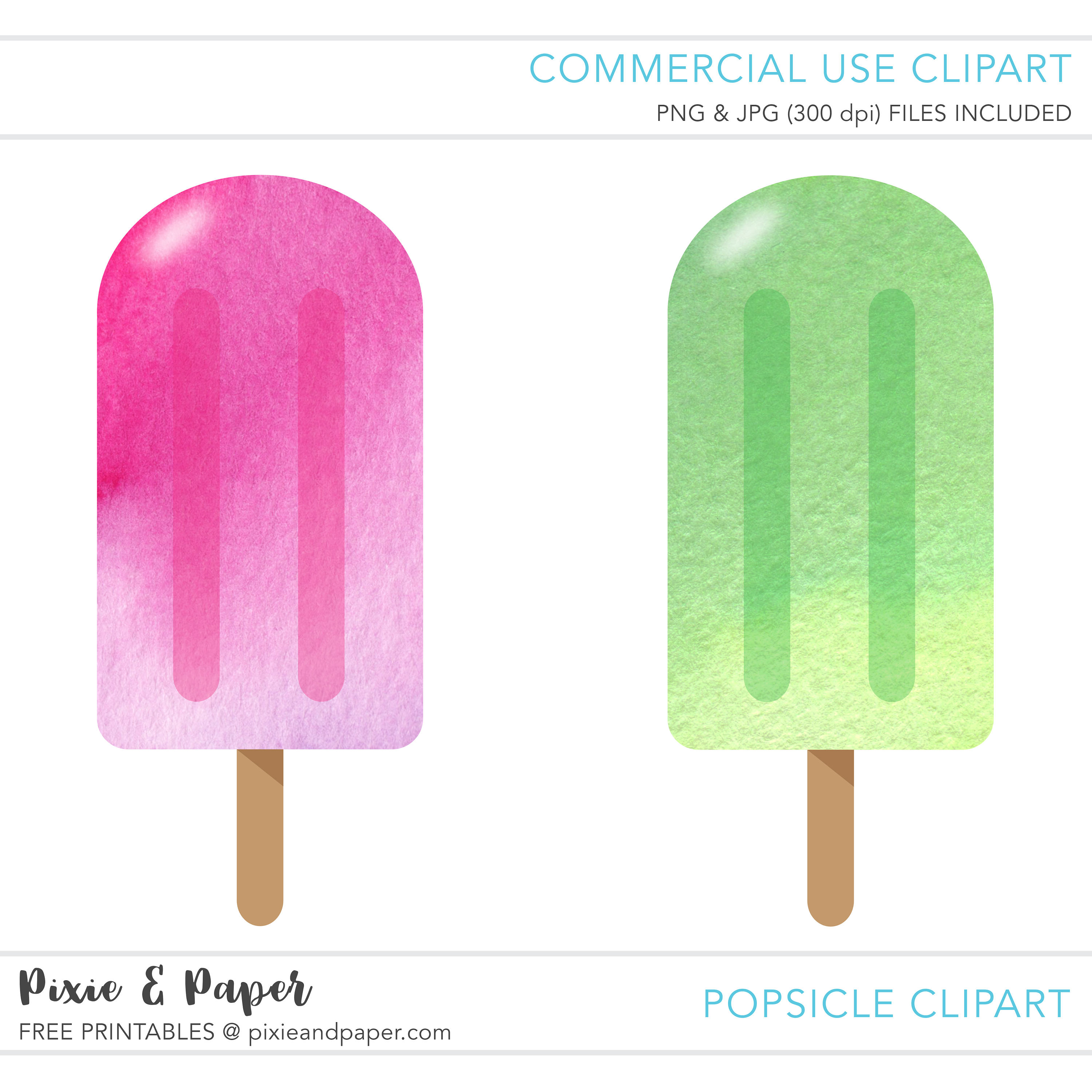 3000x3000 Commercial Use Clipart, Commercial Use Clip Art, Popsicle Clipart