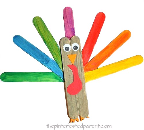 500x451 Popsicle Stick Turkey Craft Theed Parent