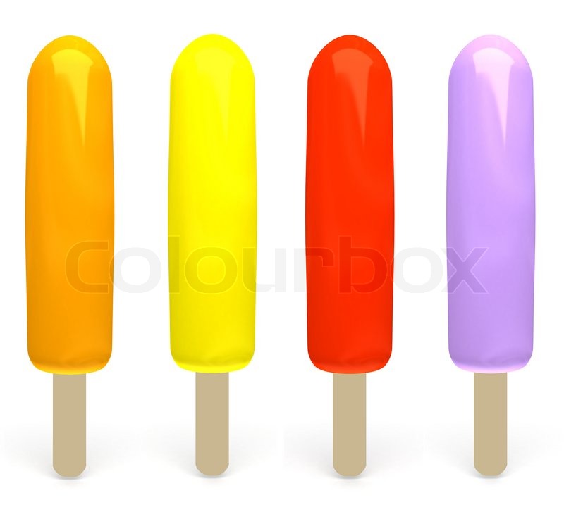 800x754 Set Of Color Popsicles Isolated On White Background Stock Photo