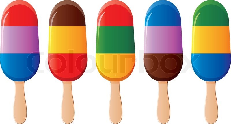 800x431 Vector Fruit And Chocolate Colorful Popsicles Stock Vector