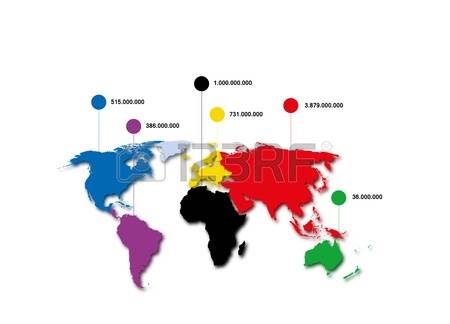 450x324 World Population Map Clipart