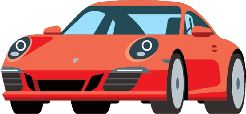 800x370 Red Clipart Porsche