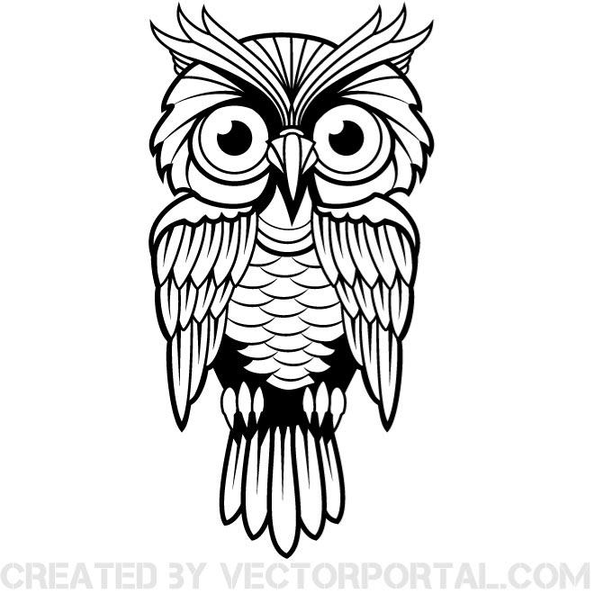 660x660 Owl Clipart Black And White