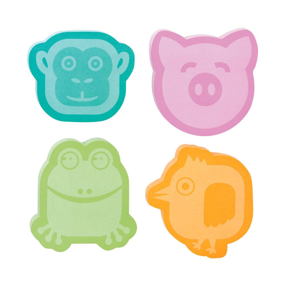 1000x1000 Post Super Sticky Notes Heart Shaped Pad Fuchsia, 50 Sheets