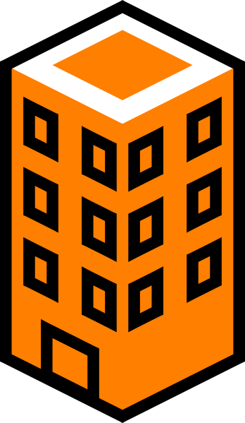 348x599 Office Building Orange Clip Art