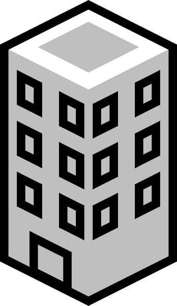 348x599 Office Building Gray Clip Art