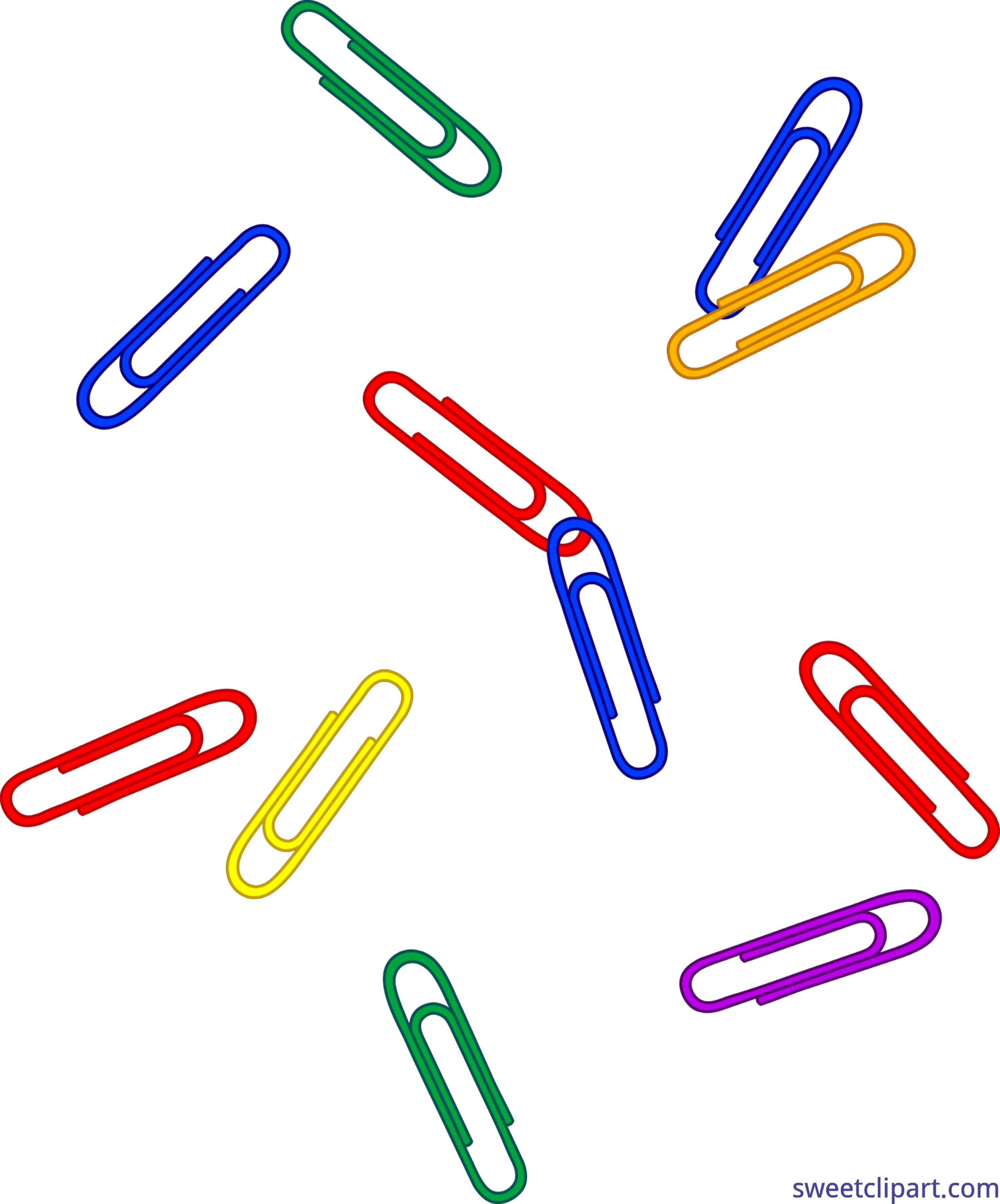 2907x3500 Office Paper Clips Scattered Clip Art