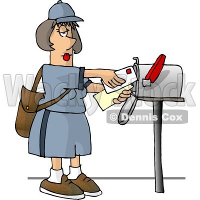 400x400 Post Office Worker Cliprt Carrier Delivering Mail Into