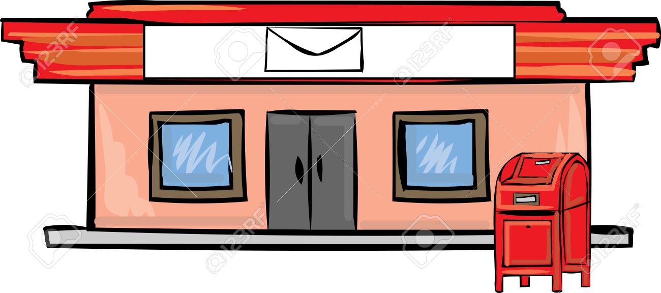 1300x576 Town Clipart Post Office Building