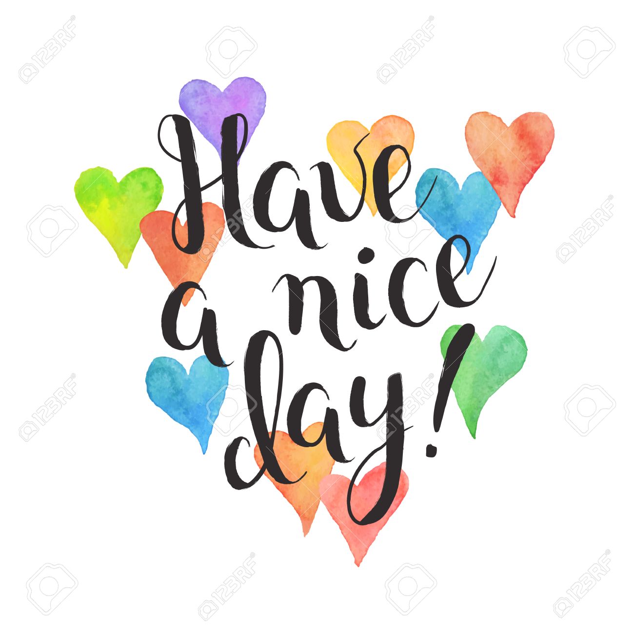 1300x1300 Inc Lettering With Watercolor Hearts On Background. Modern