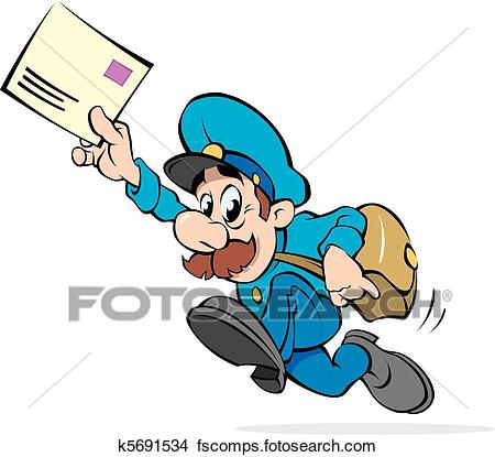 450x415 Clipart Of Postman K5691534