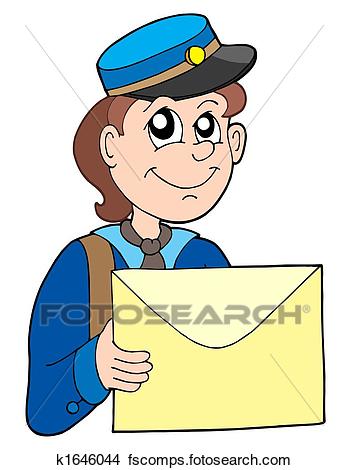 348x470 Drawings Of Postman With Letter K1646044