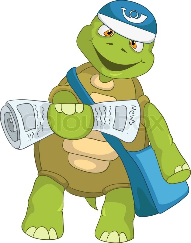 628x800 Funny Turtle Postman Stock Vector Colourbox