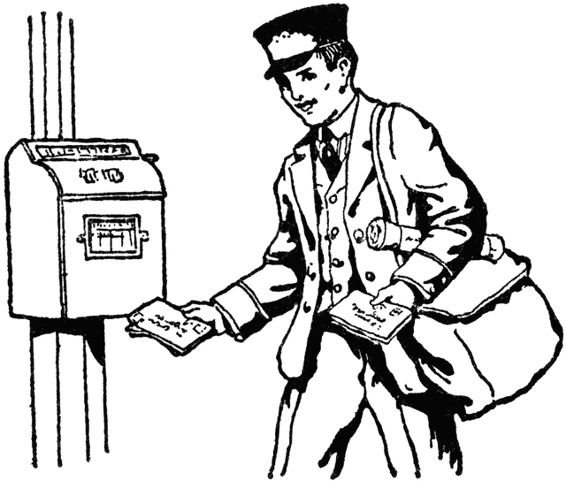 640x544 Postman Delivering Letters Clipart