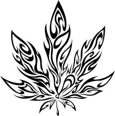 368x371 Drawn Weed Leaf Draw