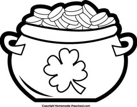 Pot Of Gold Clipart Black And White