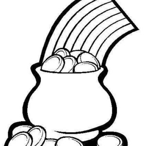 300x300 Muscular Leprechaun Holding A Pot Of Gold Coloring Page Muscular