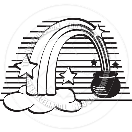 460x460 Cartoon Rainbow And Pot Of Gold Vector Illustration By Clip Art