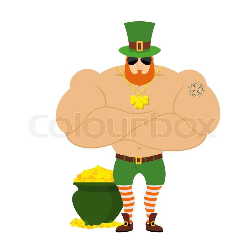 800x800 Leprechaun Happy. Dwarf With Red Beard Merry Emoji. Irish Elf
